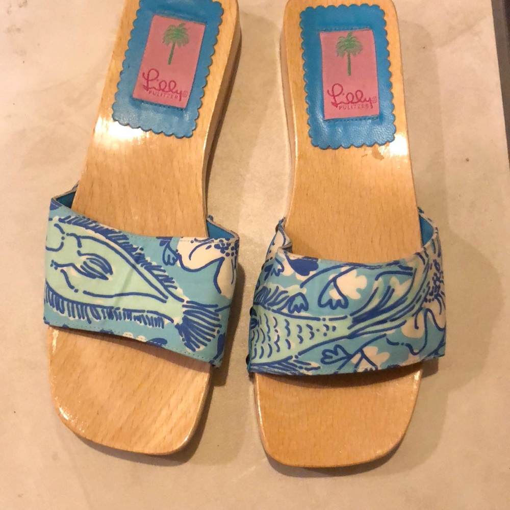 Lily Pulitzer wooden clog
